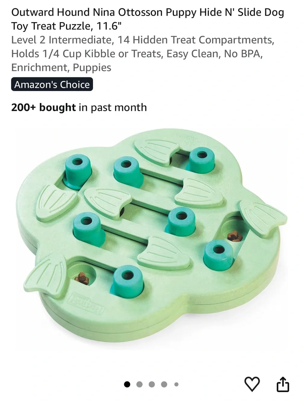 Outward Hound Nina Ottosson Puppy Hide N' Slide Dog Toy Treat Puzzle,